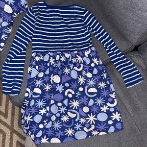 Hanna Andersson Navy and White Patterned Kids Dress